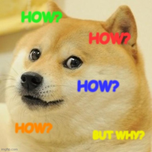 Doge | HOW? HOW? HOW? HOW? BUT WHY? | image tagged in memes,doge | made w/ Imgflip meme maker