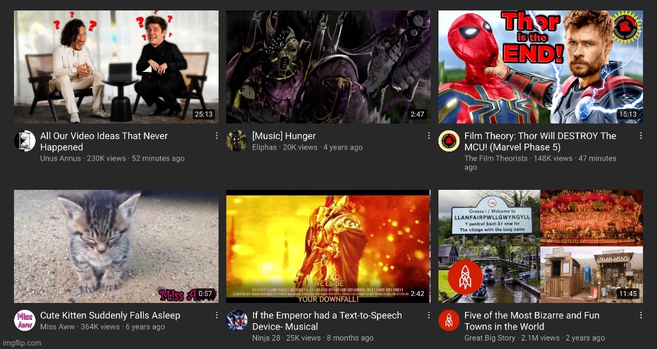 My YouTube recommendations | made w/ Imgflip meme maker