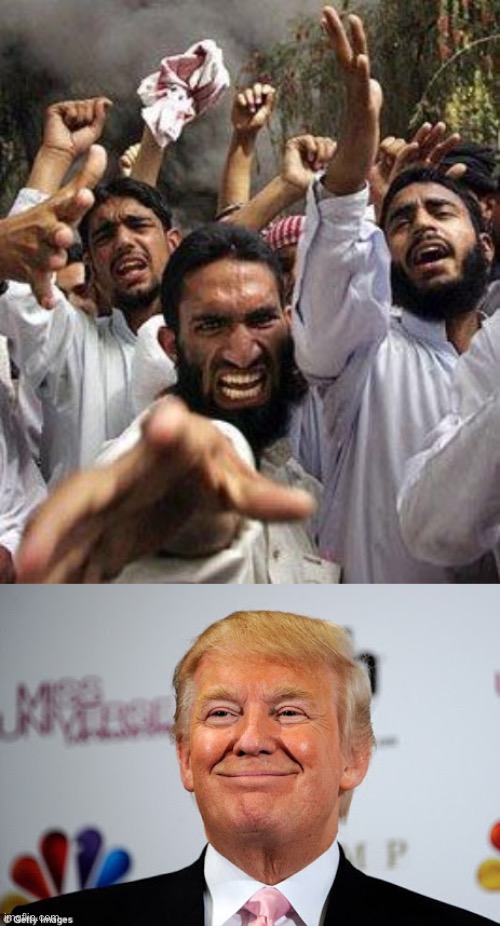 [surrealist purgey classic] | image tagged in angry muslim,donald trump approves,the purge,purge,meanwhile on imgflip,wut | made w/ Imgflip meme maker