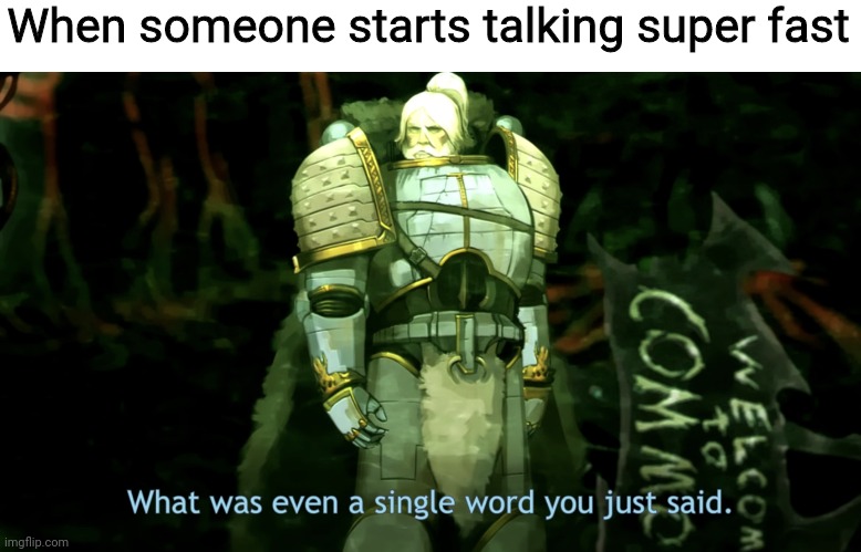 What was even a single word you just said? | When someone starts talking super fast | image tagged in what was even a single word you just said | made w/ Imgflip meme maker