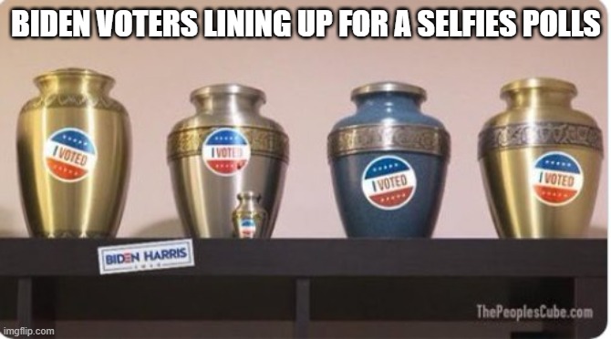 Biden Voters | BIDEN VOTERS LINING UP FOR A SELFIES POLLS | image tagged in vote,biden | made w/ Imgflip meme maker