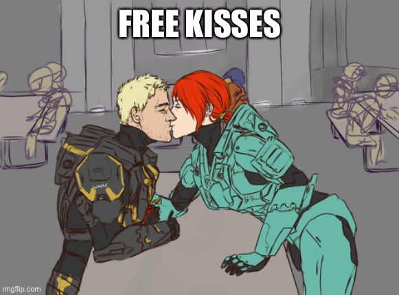 Ah yes,Breezy’s dare | FREE KISSES | image tagged in memes,rvb,kissing,carolina,washington | made w/ Imgflip meme maker