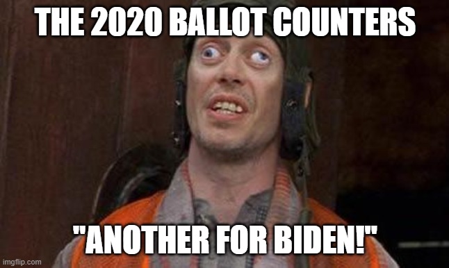 ballot counters | THE 2020 BALLOT COUNTERS; "ANOTHER FOR BIDEN!" | image tagged in looks good to me,2020 elections,vote,election 2020,election | made w/ Imgflip meme maker