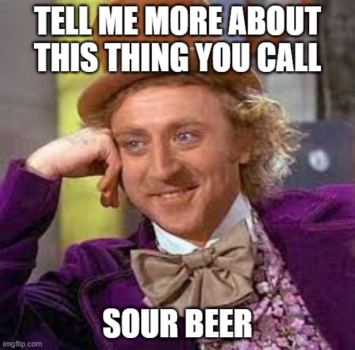Gene Wilder |  TELL ME MORE ABOUT THIS THING YOU CALL; SOUR BEER | image tagged in gene wilder,memes,creepy condescending wonka,funny,sarcastic,willy wonka | made w/ Imgflip meme maker
