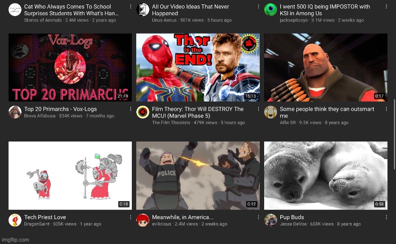 Just some more YouTube recommendations (also look at the bottom middle one) | image tagged in youtube | made w/ Imgflip meme maker