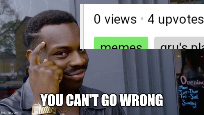 Image title | YOU CAN'T GO WRONG | image tagged in memes,roll safe think about it | made w/ Imgflip meme maker
