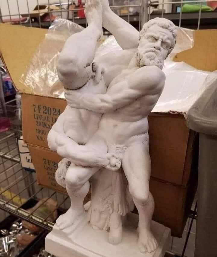 Wrestling statue Blank Meme Template