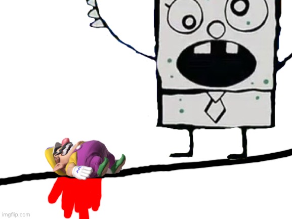 Wario dies from a giant doodlebob attack.mp3 | image tagged in doodlebob,spongebob,wario dies,wario,memes | made w/ Imgflip meme maker