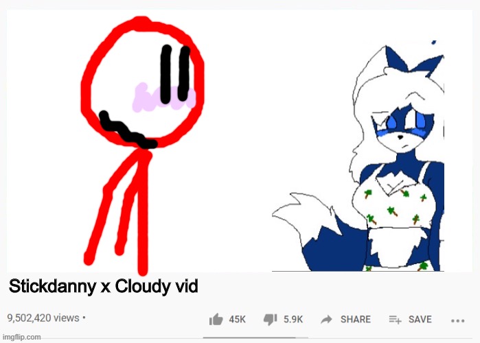 Stickdanny:WHO POSTED THIS?! *fireball laughing in a distance* (Cloudy belongs to Clear_Fox) | Stickdanny x Cloudy vid | image tagged in youtube video template,stickdanny,cloudy fox,memes | made w/ Imgflip meme maker