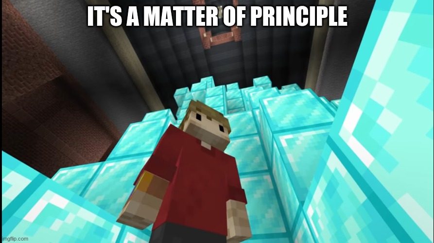 Hermitcraft | IT'S A MATTER OF PRINCIPLE | image tagged in grian pathetic | made w/ Imgflip meme maker