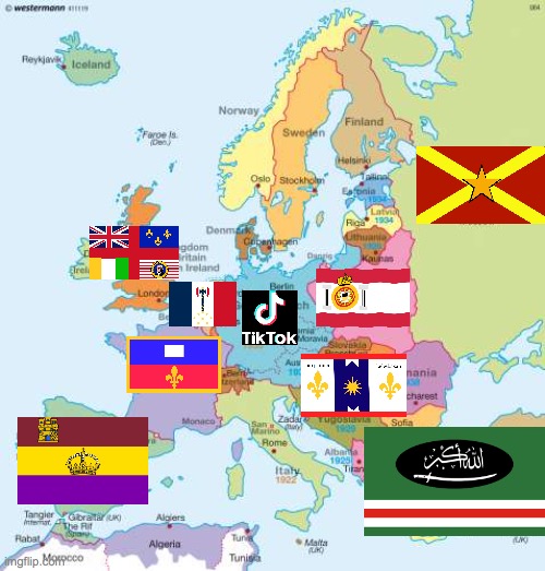 map of europe (T.T.E.F. edition) | image tagged in map | made w/ Imgflip meme maker