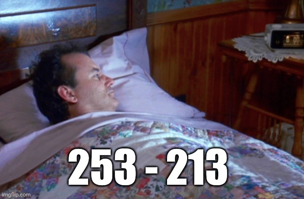 Groundhog election day | 253 - 213 | image tagged in groundhog day,bill murray groundhog day,groundhog day waking up,election 2020,election day,electoral college | made w/ Imgflip meme maker