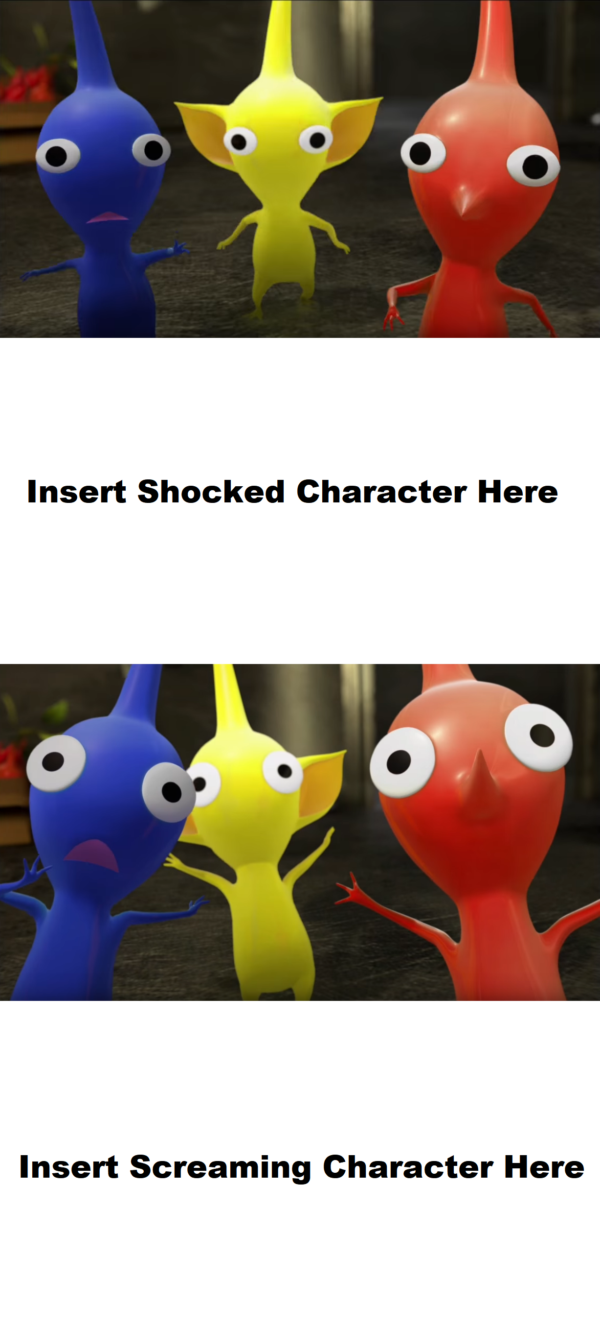 High Quality Insert Shocked and Screaming Character here Blank Meme Template