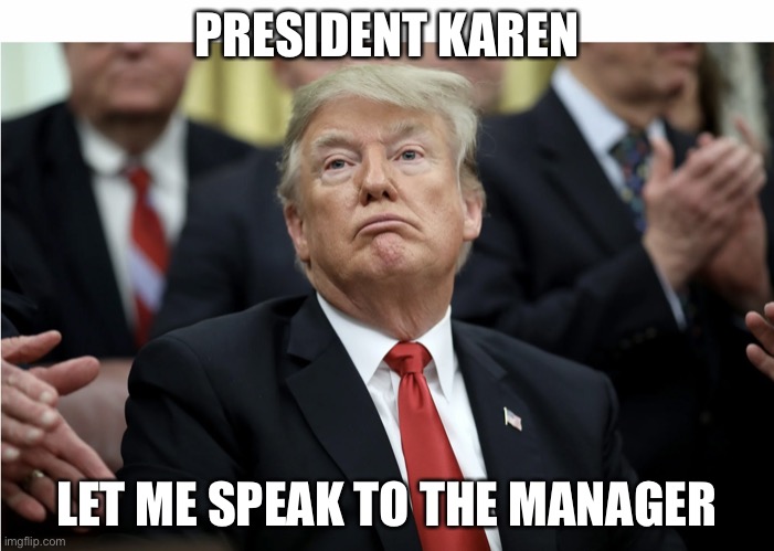 President Karen | PRESIDENT KAREN; LET ME SPEAK TO THE MANAGER | image tagged in president karen | made w/ Imgflip meme maker