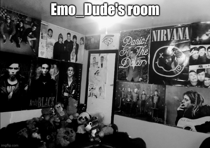 Edgy Hotel room | Emo_Dude's room | image tagged in edgy hotel room | made w/ Imgflip meme maker