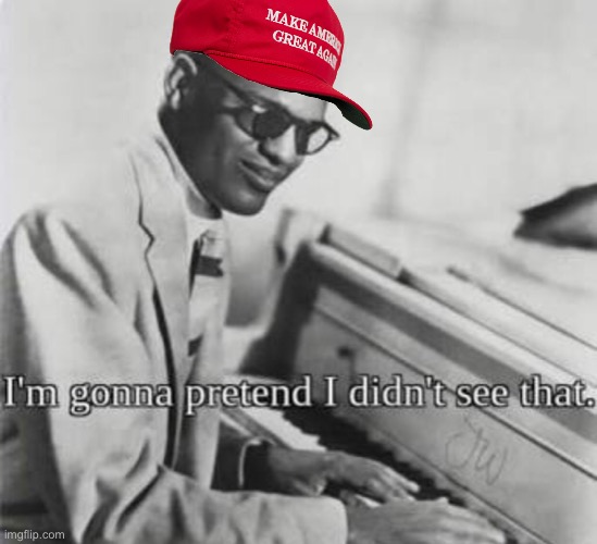 Apropos of nothing | image tagged in i m gonna pretend i didn t see that,ray charles,maga,election 2020,2020 elections,trump supporter | made w/ Imgflip meme maker