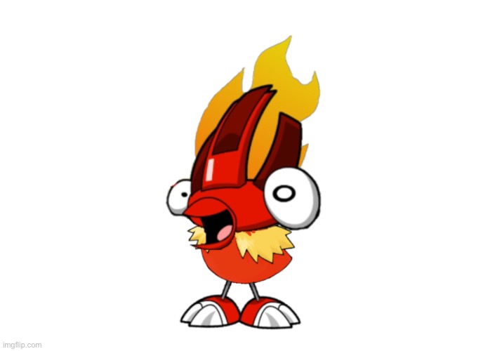 Flain + Torchic (This one is more cursed). | image tagged in mixels,flain,torchic,pokemon,fusion,cursed image | made w/ Imgflip meme maker