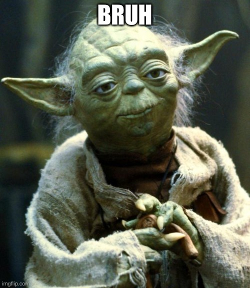 Star Wars Yoda Meme | BRUH | image tagged in memes,star wars yoda | made w/ Imgflip meme maker
