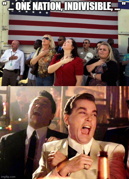 Was fun while it lasted | " ... ONE NATION, INDIVISIBLE, ... " | image tagged in memes,good fellas hilarious,america | made w/ Imgflip meme maker