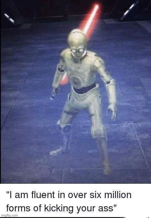 I Am Fluent In Over Six Million Forms Of Kicking Your Ass | image tagged in i am fluent in over six million forms of kicking your ass | made w/ Imgflip meme maker