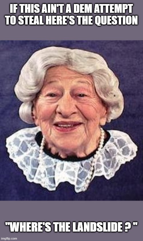 Where's The Landslide | IF THIS AIN'T A DEM ATTEMPT TO STEAL HERE'S THE QUESTION; "WHERE'S THE LANDSLIDE ? " | image tagged in voter fraud | made w/ Imgflip meme maker