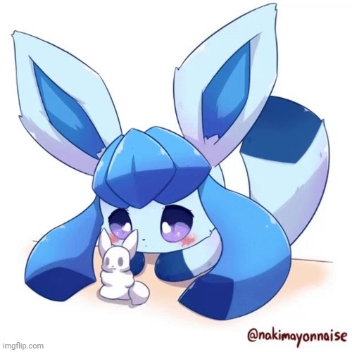 Glaceon and smoll snow man | image tagged in glaceon and smoll snow man | made w/ Imgflip meme maker