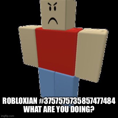 angry robloxian | ROBLOXIAN #3757575735857477484 WHAT ARE YOU DOING? | image tagged in angry robloxian | made w/ Imgflip meme maker