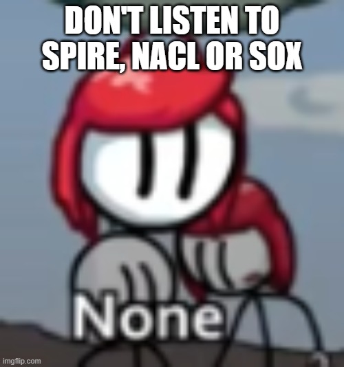 DON'T LISTEN TO SPIRE, NACL OR SOX | made w/ Imgflip meme maker