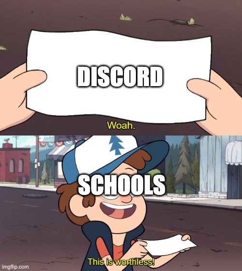 zoom sucks | DISCORD; SCHOOLS | image tagged in this is useless | made w/ Imgflip meme maker