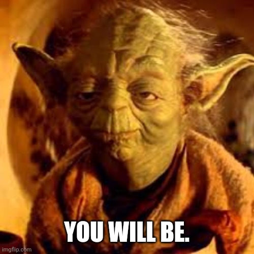Yoda You Will Be | YOU WILL BE. | image tagged in yoda you will be | made w/ Imgflip meme maker