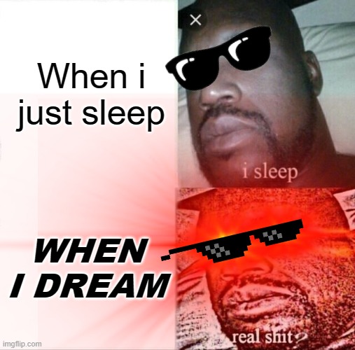 sleep dream | When i just sleep; WHEN I DREAM | image tagged in sleep,dream,meme | made w/ Imgflip meme maker