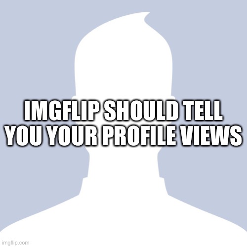 At least IMO | IMGFLIP SHOULD TELL YOU YOUR PROFILE VIEWS | image tagged in facebook profile picture | made w/ Imgflip meme maker