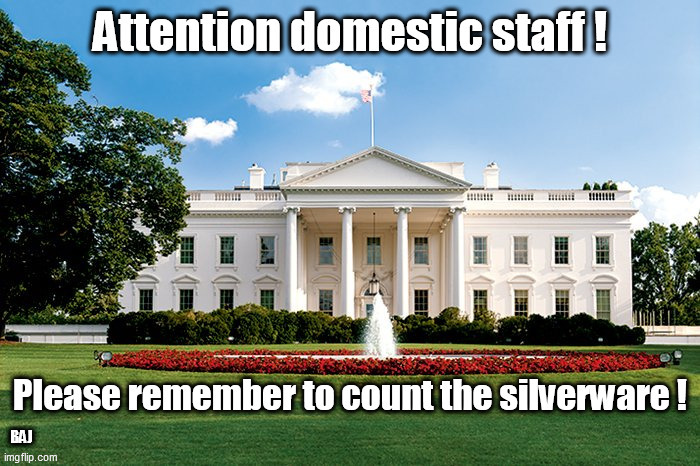 White House silverware | BAJ | image tagged in white house,transition,silverware | made w/ Imgflip meme maker