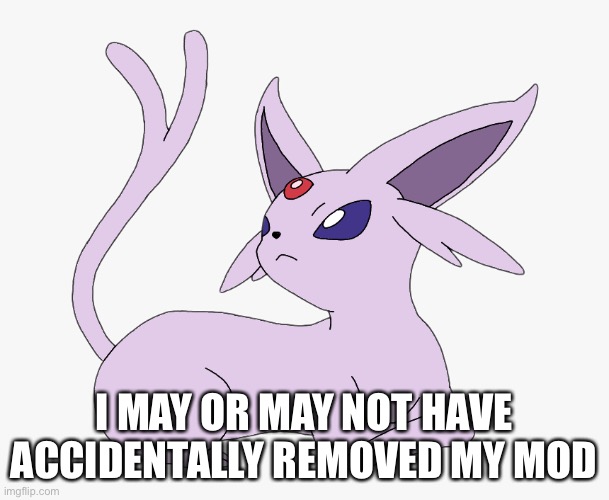 I MAY OR MAY NOT HAVE ACCIDENTALLY REMOVED MY MOD | made w/ Imgflip meme maker
