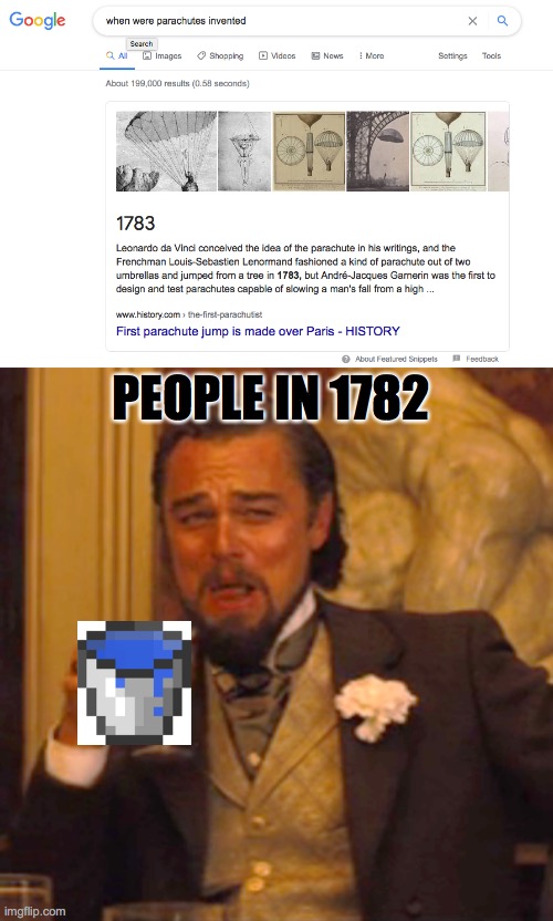 MLG WATER BUCKET | PEOPLE IN 1782 | image tagged in memes,laughing leo,water bottle | made w/ Imgflip meme maker