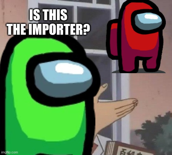 IS THIS THE IMPORTER? | image tagged in among us | made w/ Imgflip meme maker