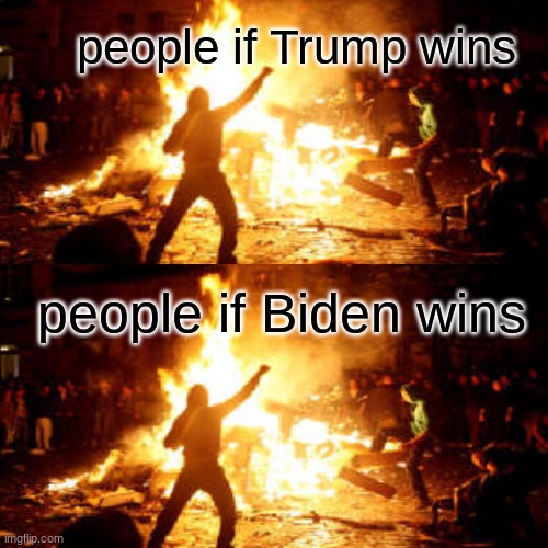 meme | people if Trump wins people if Biden wins | image tagged in memes | made w/ Imgflip meme maker