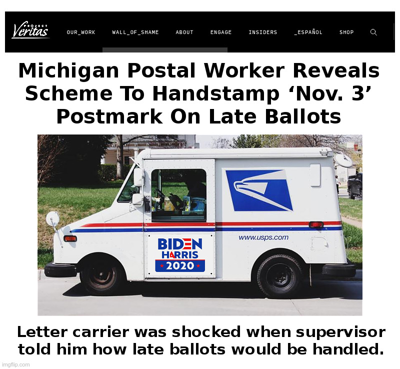 Project Veritas Goes Postal! | image tagged in project veritas,mail,ballot,post,mark,voter fraud | made w/ Imgflip meme maker