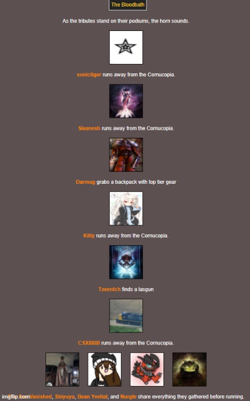 Bloodbath (1) | image tagged in hunger games | made w/ Imgflip meme maker