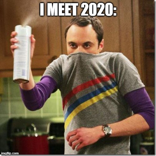 air freshener sheldon cooper |  I MEET 2020: | image tagged in air freshener sheldon cooper | made w/ Imgflip meme maker