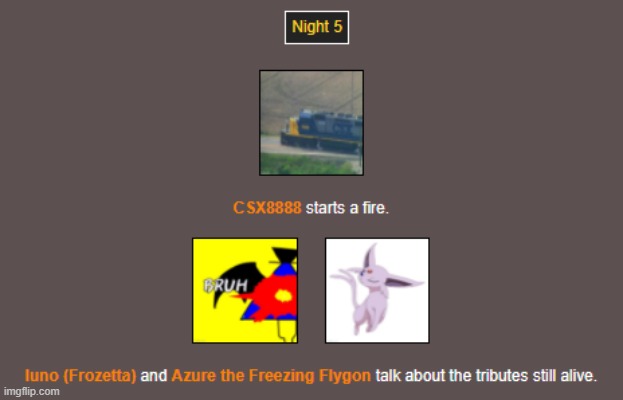 Night 5 | image tagged in hunger games | made w/ Imgflip meme maker