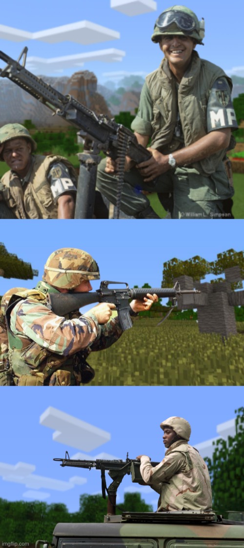 War Footage + Minecraft = Cursed Images PT. 3 | image tagged in minecraft,military | made w/ Imgflip meme maker