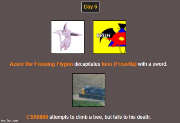 Day 6 | image tagged in hunger games | made w/ Imgflip meme maker