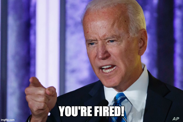 Biden fires trump | YOU'RE FIRED! | image tagged in donald trump,trump,joe biden,biden,you're fired,election 2020 | made w/ Imgflip meme maker