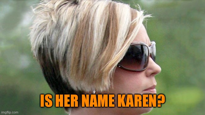 Karen | IS HER NAME KAREN? | image tagged in karen | made w/ Imgflip meme maker