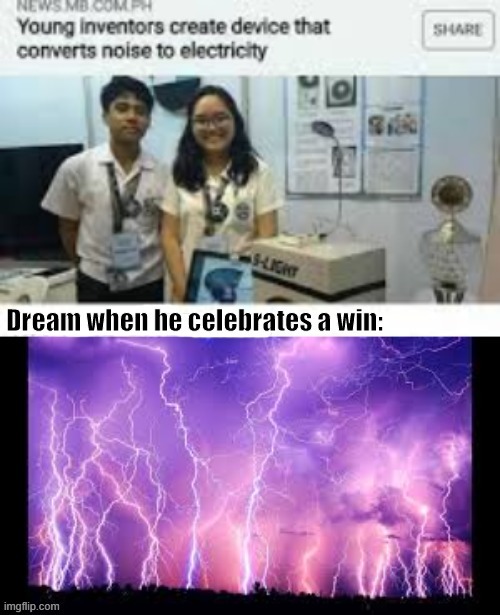 Dream screaming to electricity | image tagged in funny,memes,dream,electricity,minecraft | made w/ Imgflip meme maker