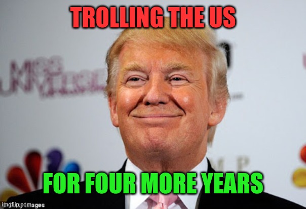Donald trump approves | TROLLING THE US FOR FOUR MORE YEARS | image tagged in donald trump approves | made w/ Imgflip meme maker