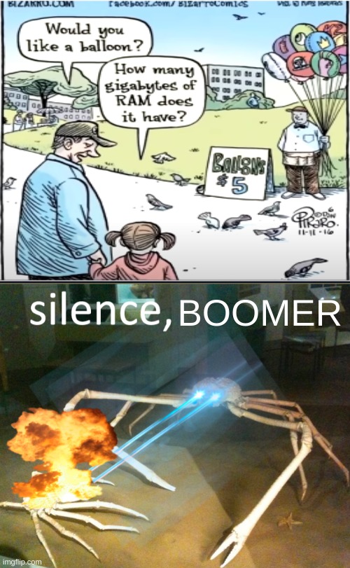 Silence Crab | BOOMER | image tagged in silence crab | made w/ Imgflip meme maker