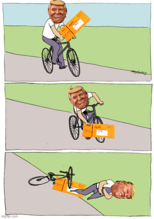 image tagged in trump,mail in ballots,ballots,bike fall,bike fail,votes | made w/ Imgflip meme maker