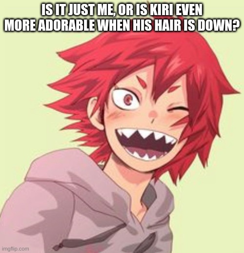 IS IT JUST ME, OR IS KIRI EVEN MORE ADORABLE WHEN HIS HAIR IS DOWN? | made w/ Imgflip meme maker